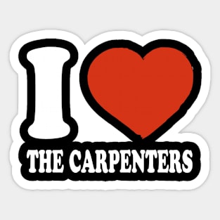 Graphic I Love Carpenters Personalized Name Vintage Sticker